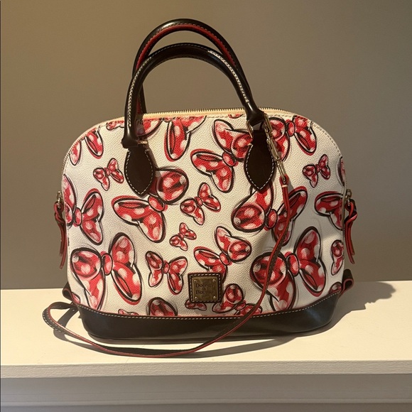 Dooney & Bourke Minnie Mouse White and Red Bow Satchel - Picture 1 of 4